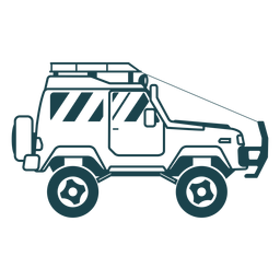 Detaillierte Silhouette des Jeep-Fahrzeugkarosserierads PNG-Design