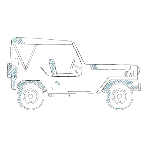 Jeep car vehicle body wheel line PNG Design
