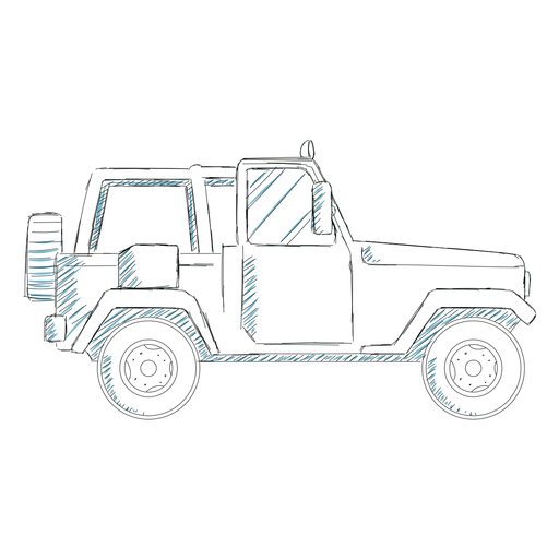 Línea de carrocería de vehículo de rueda de coche Jeep Diseño PNG