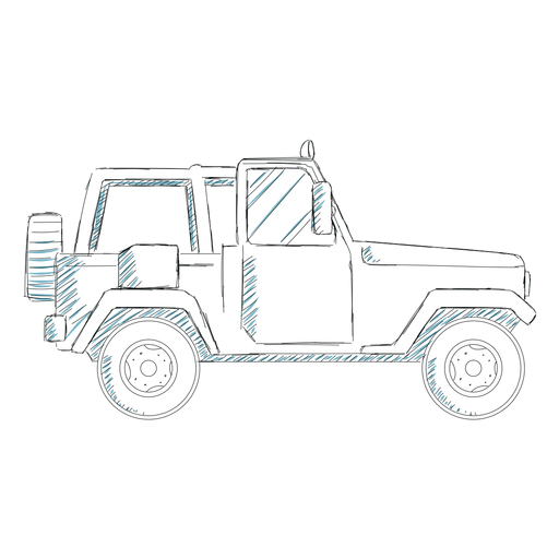 L?nea de carrocer?a de veh?culo de rueda de coche Jeep Diseño PNG