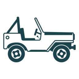 Detaillierte Silhouette des Jeep-Fahrzeugkarosserie-Radautos PNG-Design