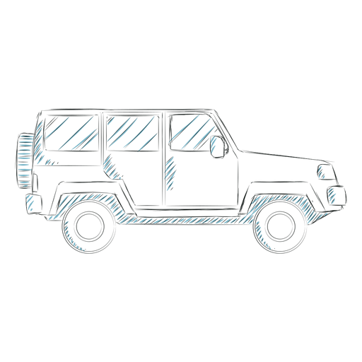 Jeep-Fahrzeugkarosserie-Radautolinie PNG-Design