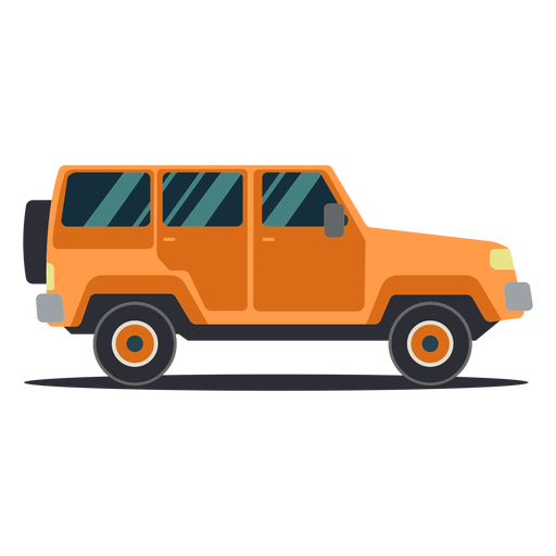 Camioneta naranja plana Diseño PNG