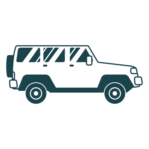 Detaillierte Silhouette des Jeep-Fahrzeugrads PNG-Design