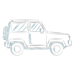Linha do corpo do carro da roda do veículo Jeep