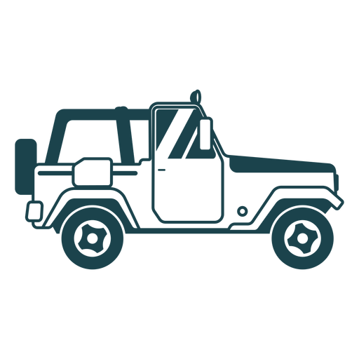 Jeep rueda vehículo cuerpo coche silueta detallada Diseño PNG