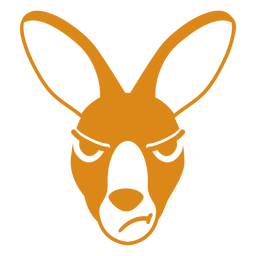 Bozal de cabeza enojada de canguro plano Diseño PNG