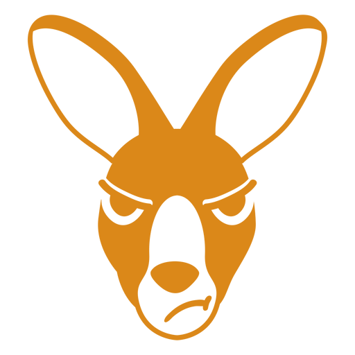 Kangaroo angry head muzzle flat PNG Design