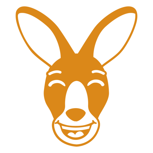Kangaroo happy head muzzle flat PNG Design