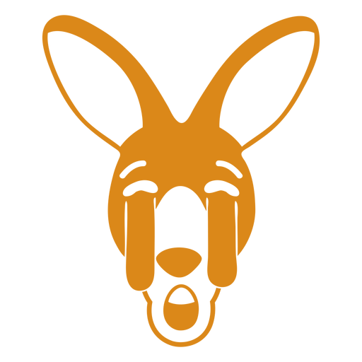 Kangaroo sad head muzzle flat PNG Design