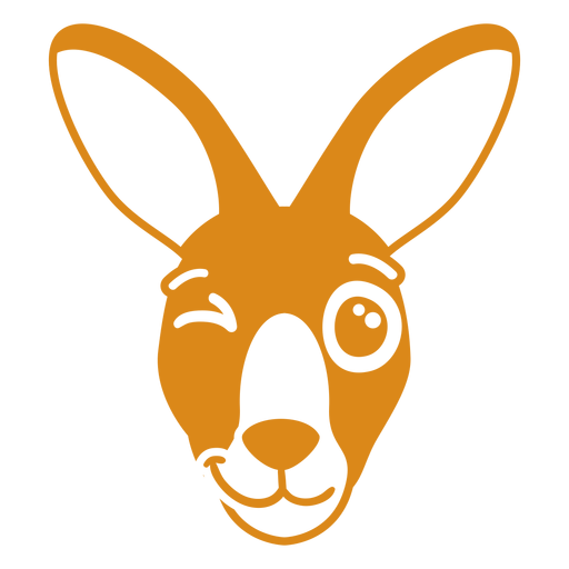 Kangaroo wink head muzzle flat PNG Design