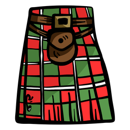Falda de falda sporran plana Diseño PNG