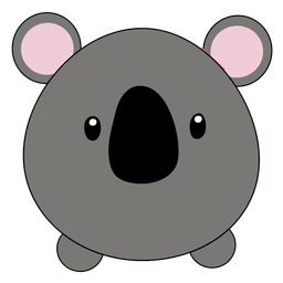 Focinho fofinho de coala achatado Desenho PNG