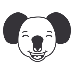 Koala happy head muzzle stroke PNG Design