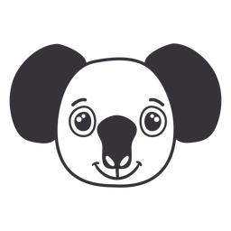 Koala joyful head muzzle stroke PNG Design