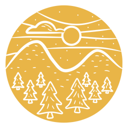 Distintivo de colina de abetos de paisagem Desenho PNG Transparent PNG