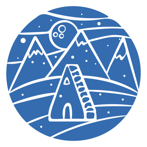 Landscape mountain igloo badge PNG Design