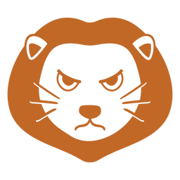 Löwe wütend Kopf Schnauze flach PNG-Design