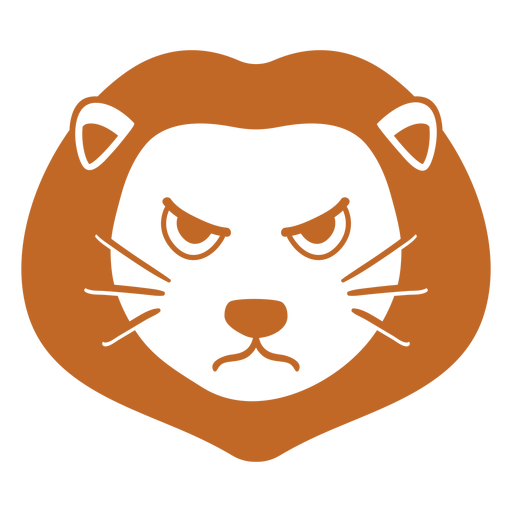 Lion angry head muzzle flat PNG Design
