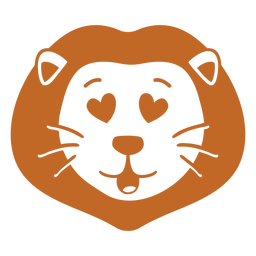 Löwe verliebt Kopf Schnauze flach PNG-Design