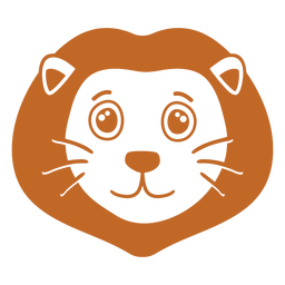 Hocico cabeza alegre de león plano Diseño PNG