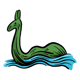 Monstruo del lago ness nessie water flat Diseño PNG