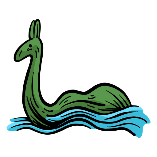 Loch Ness Monster Nessie Wasser flach PNG-Design
