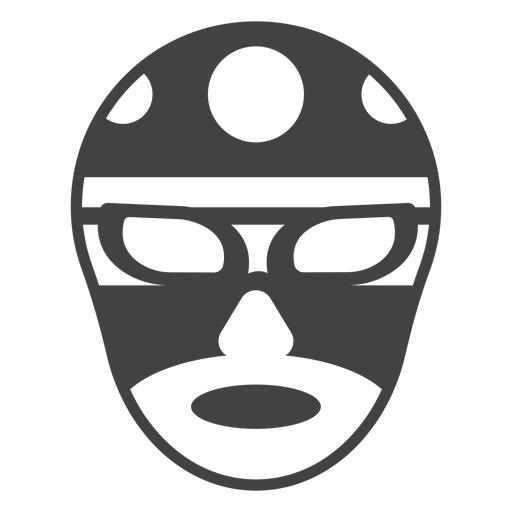 Luchador circle mask detailed silhouette PNG Design
