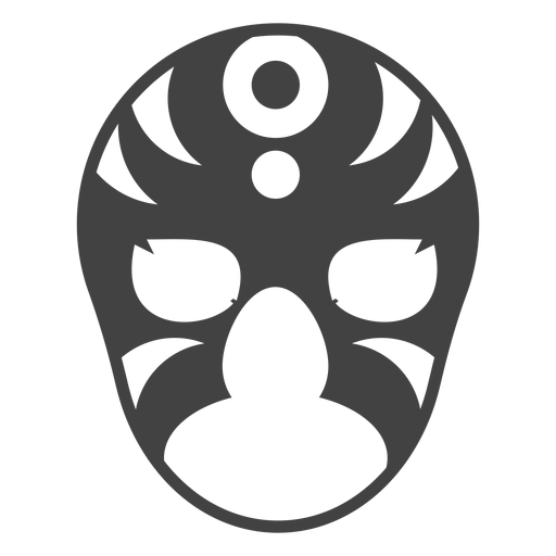 Luchador circle mask silhouette detailed