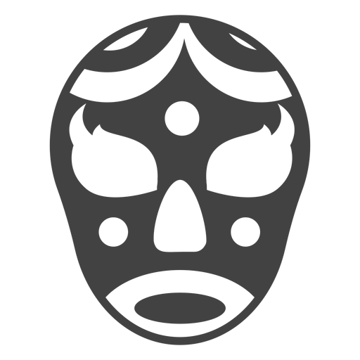 Luchador crescent mask detailed silhouette