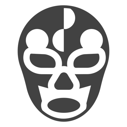 Detaillierte Silhouette des Luchador-Maskenkreises PNG-Design