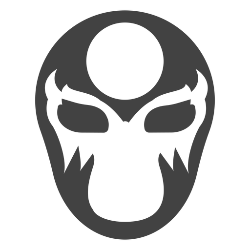 Luchador mask circle silhouette detailed