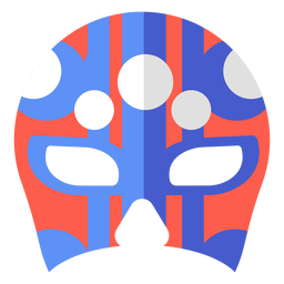 Luchador mask circle stripe flat PNG Design