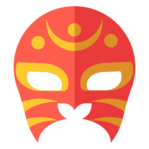 Luchador mask crescent circle flat PNG Design
