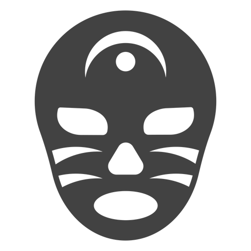 Máscara de luchador silueta detallada de media luna Diseño PNG