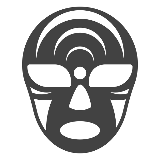 Máscara de luchador silueta de media luna detallada Diseño PNG