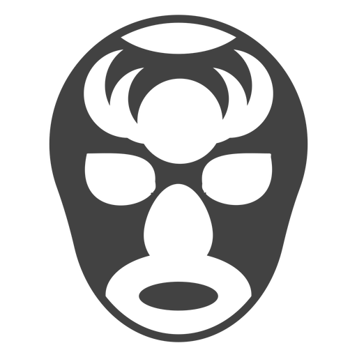 Silueta detallada de cuerno de máscara de luchador Diseño PNG