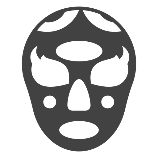 Oval detaillierte Silhouette der Luchador-Maske PNG-Design