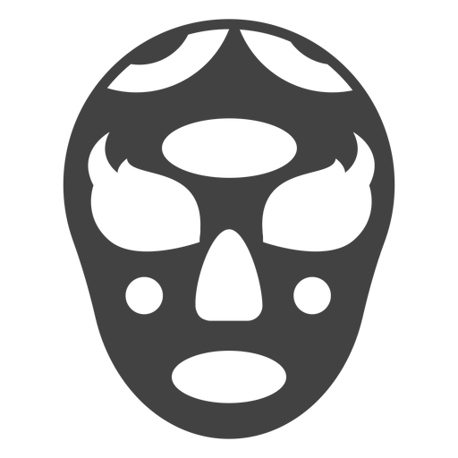 Silhueta detalhada oval da m?scara Luchador Desenho PNG