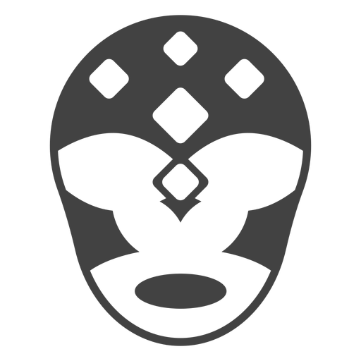 Silhueta de losango da máscara Luchador detalhada Desenho PNG