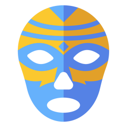 Máscara de luchador plana con rombos y rayas Diseño PNG