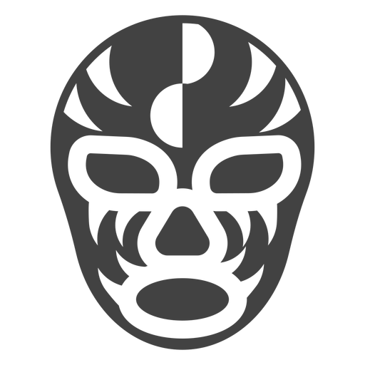 Silueta detallada de semicírculo de máscara de luchador Diseño PNG