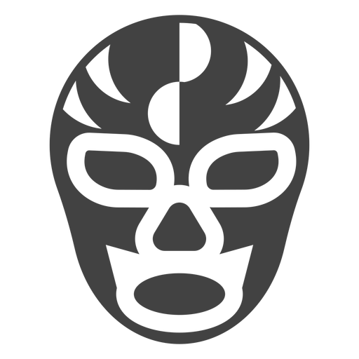 Silueta de semicírculo de máscara de luchador detallada Diseño PNG