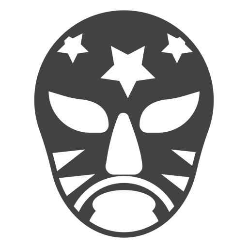 Luchador mask star detailed silhouette