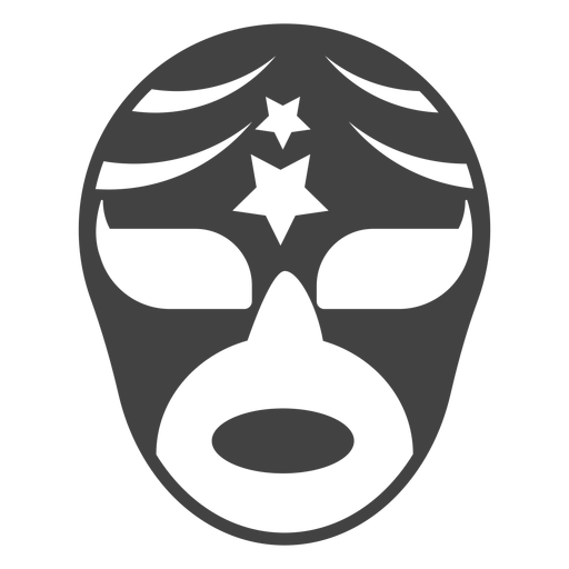 Luchador mask star silhouette detailed PNG Design