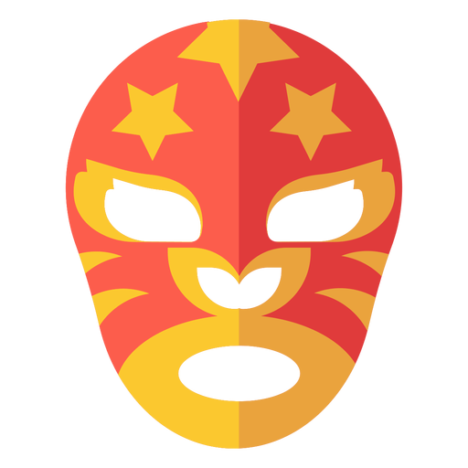 Luchador mask star stripe flat PNG Design