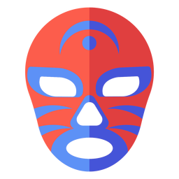 Luchador mask stripe crescent flat PNG Design