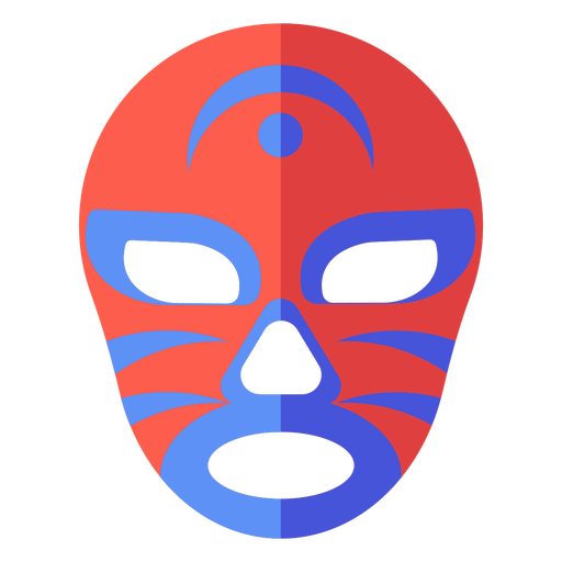 Luchador mask stripe crescent flat PNG Design