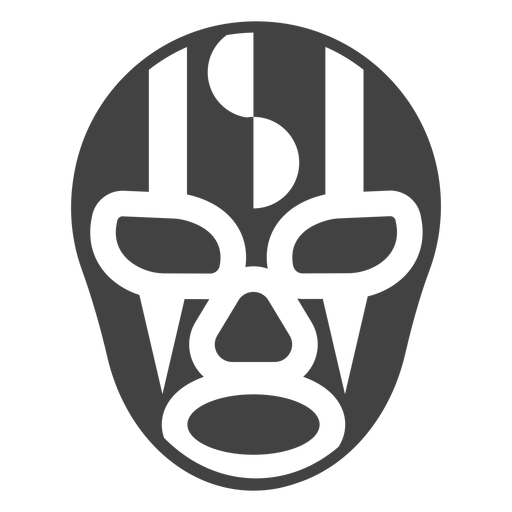 Detaillierte Silhouette des Luchador-Maskenstreifens PNG-Design