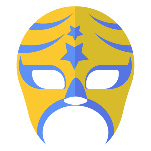 Luchador mask wrestling stripe flat PNG Design